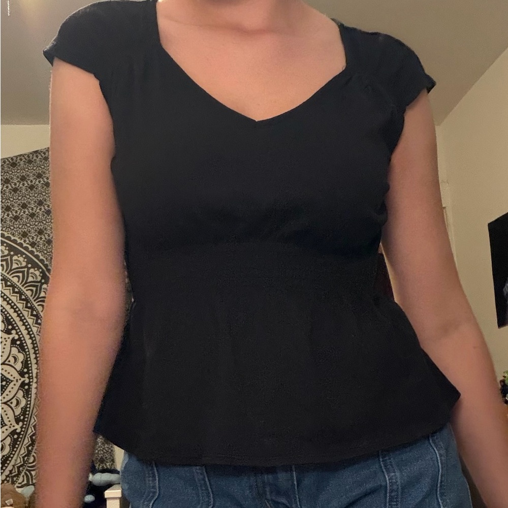 Old Navy Black Women's Peplum Top